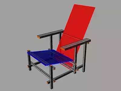 red Blue chair