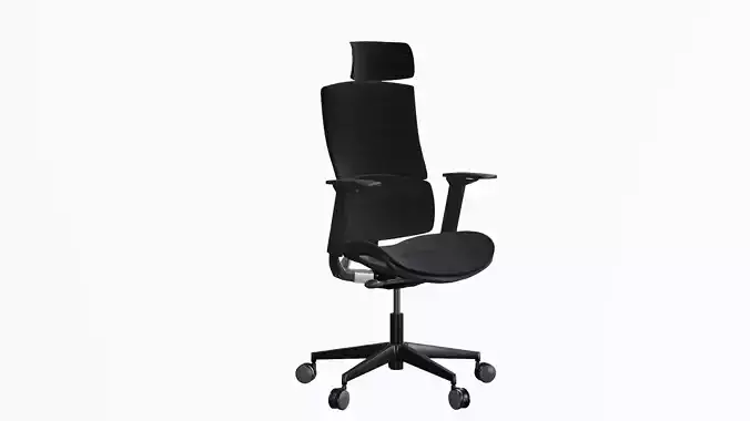 Office Chair Low-poly 3D model 2