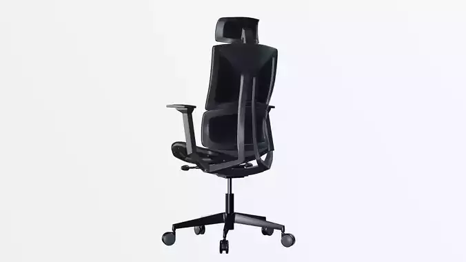 Office Chair Low-poly 3D model 6