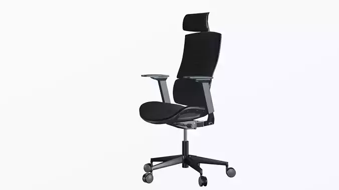 Office Chair Low-poly 3D model 4