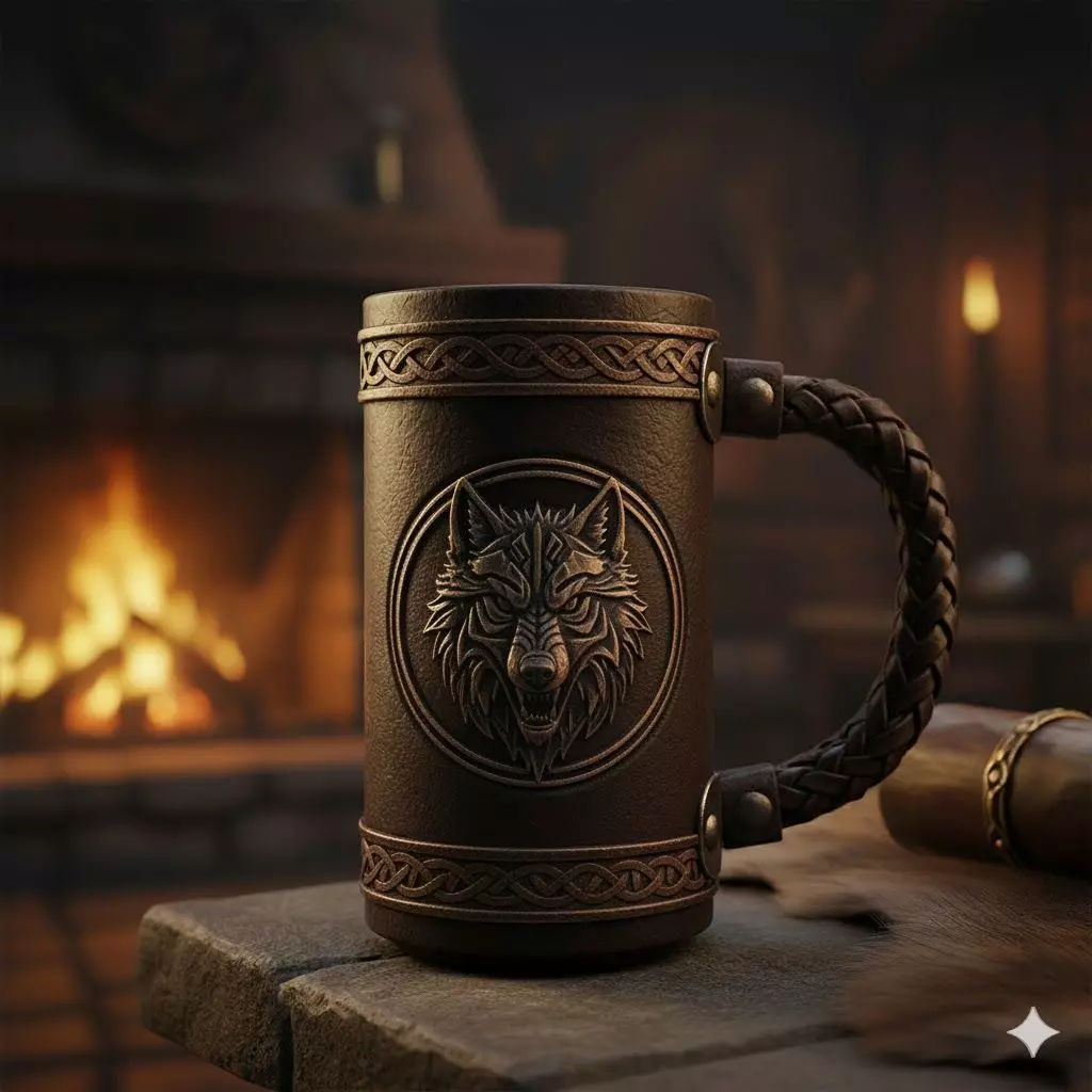 Viking Wolf Mug Epic 3D Model STL File 3D print model