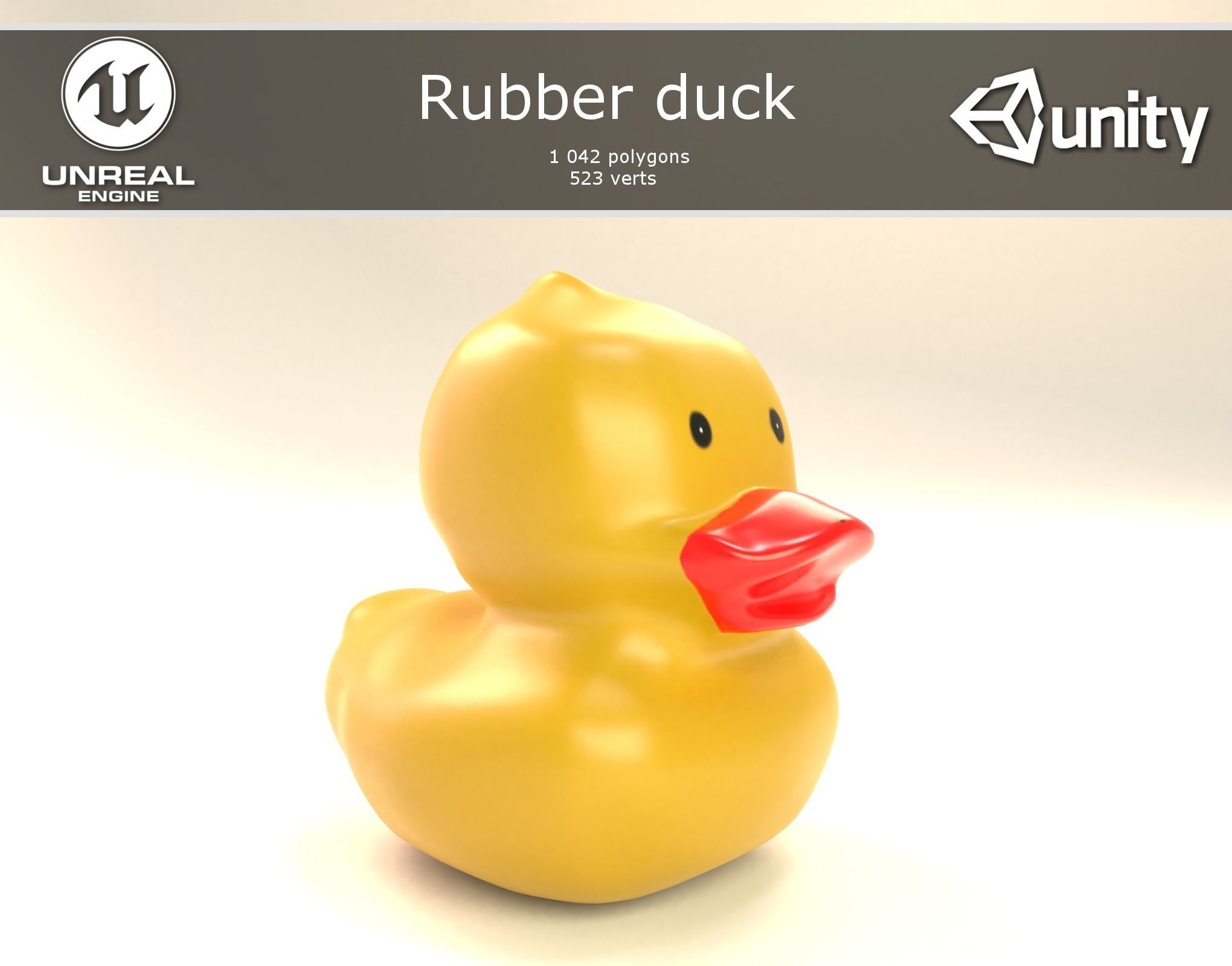 Rubber duck Low-poly 3D model_0