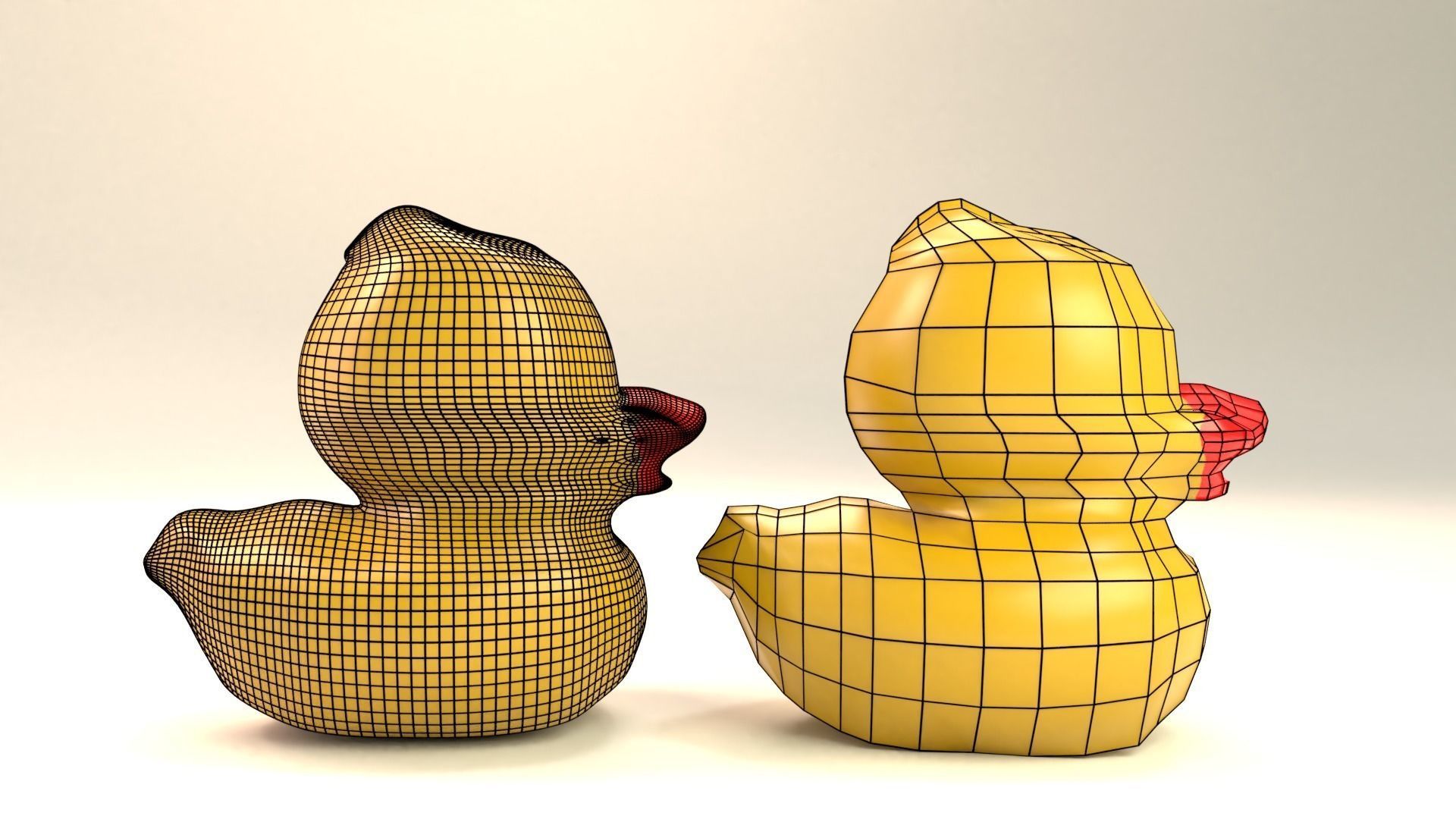 Rubber duck Low-poly 3D model_3