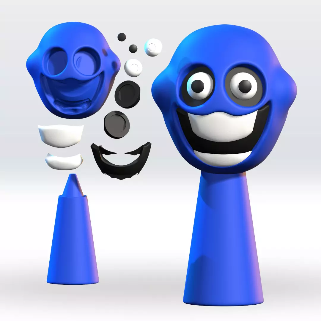 Multipart ROBLOX HUNGRY WORM Sprunki 3D Model Fanart 3D print model