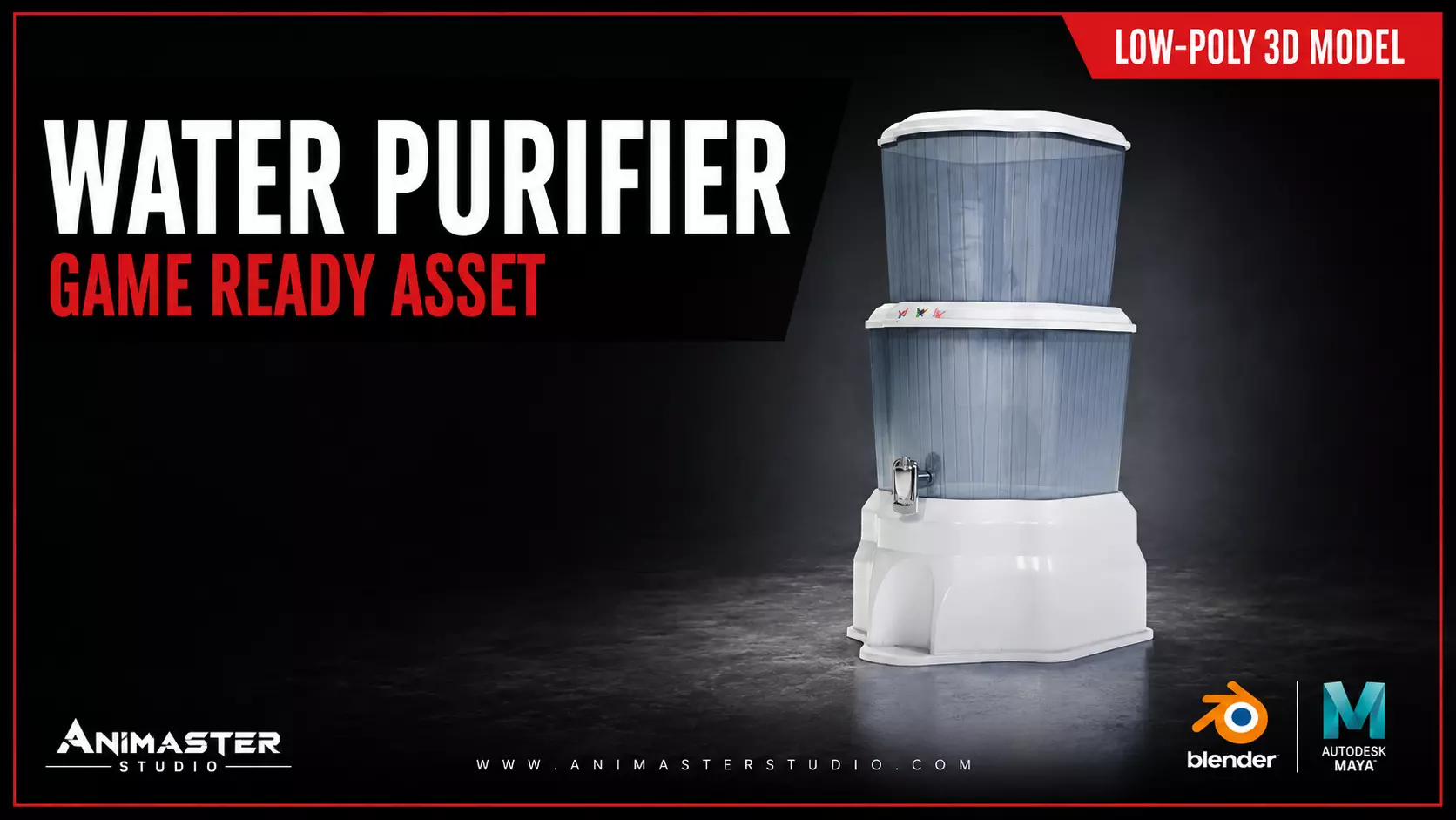 Water Purifier Filter Low-poly 3D model