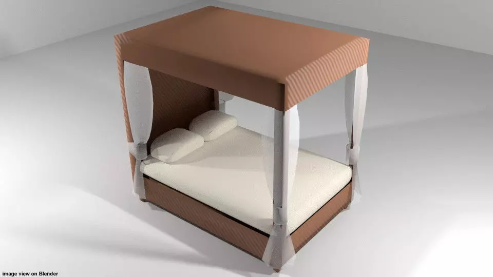 Bed - Four Poster 3D model