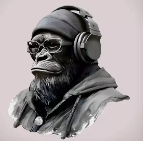 Stylish Urban Chimpanzee Mascot 3D print model