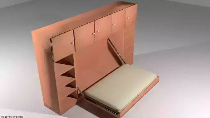 Bed - Murphy Bed 3D model