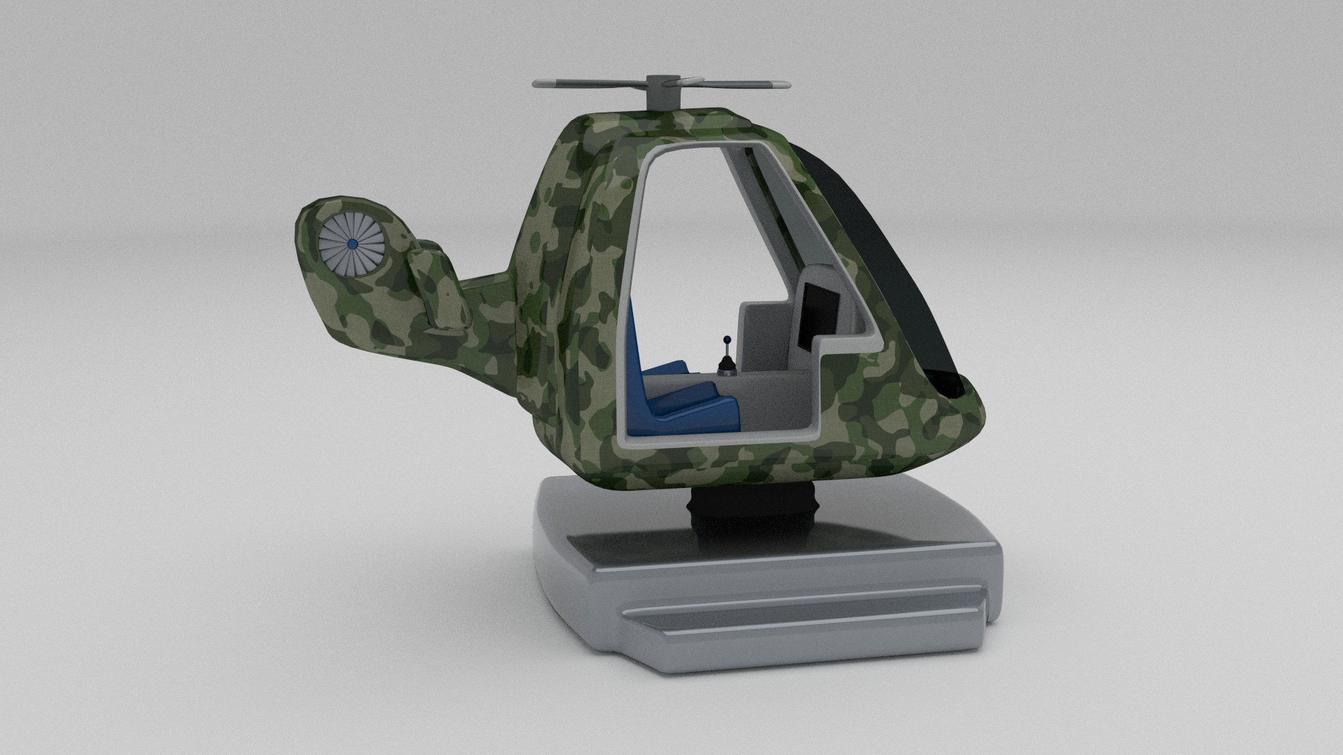 Army Kiddie Ride Low-poly 3D model_4