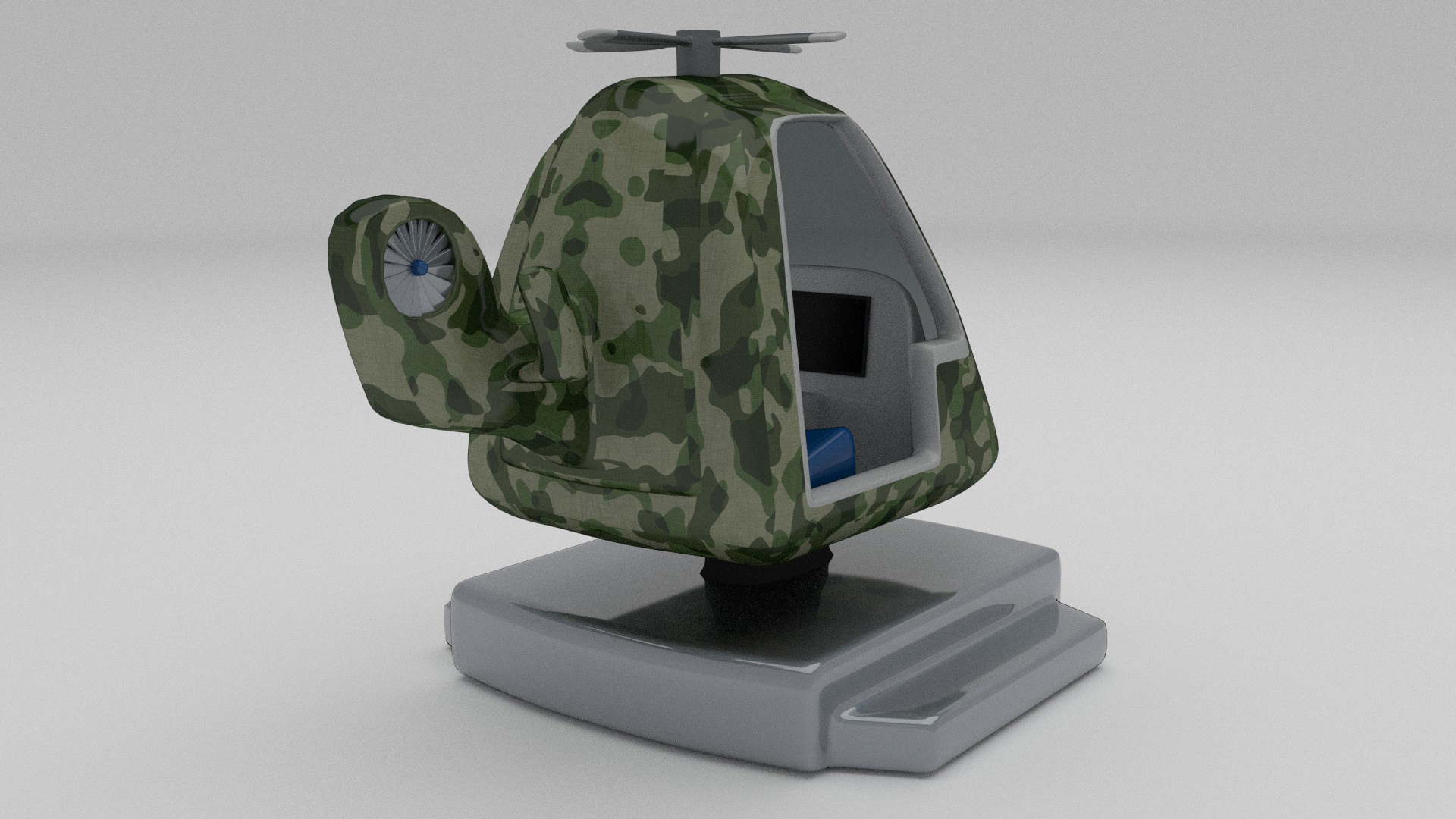 Army Kiddie Ride Low-poly 3D model_3