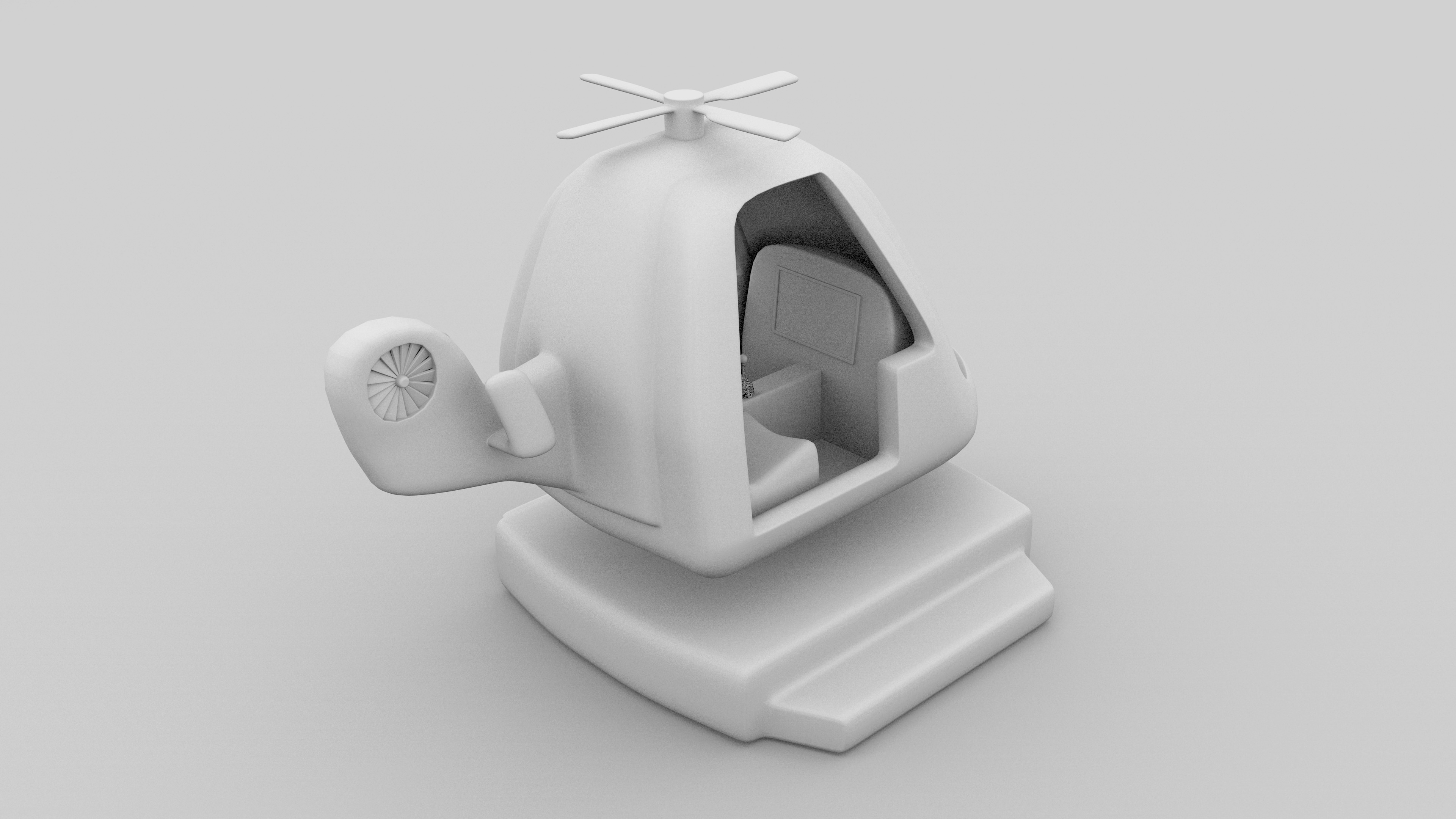 Army Kiddie Ride Low-poly 3D model_7