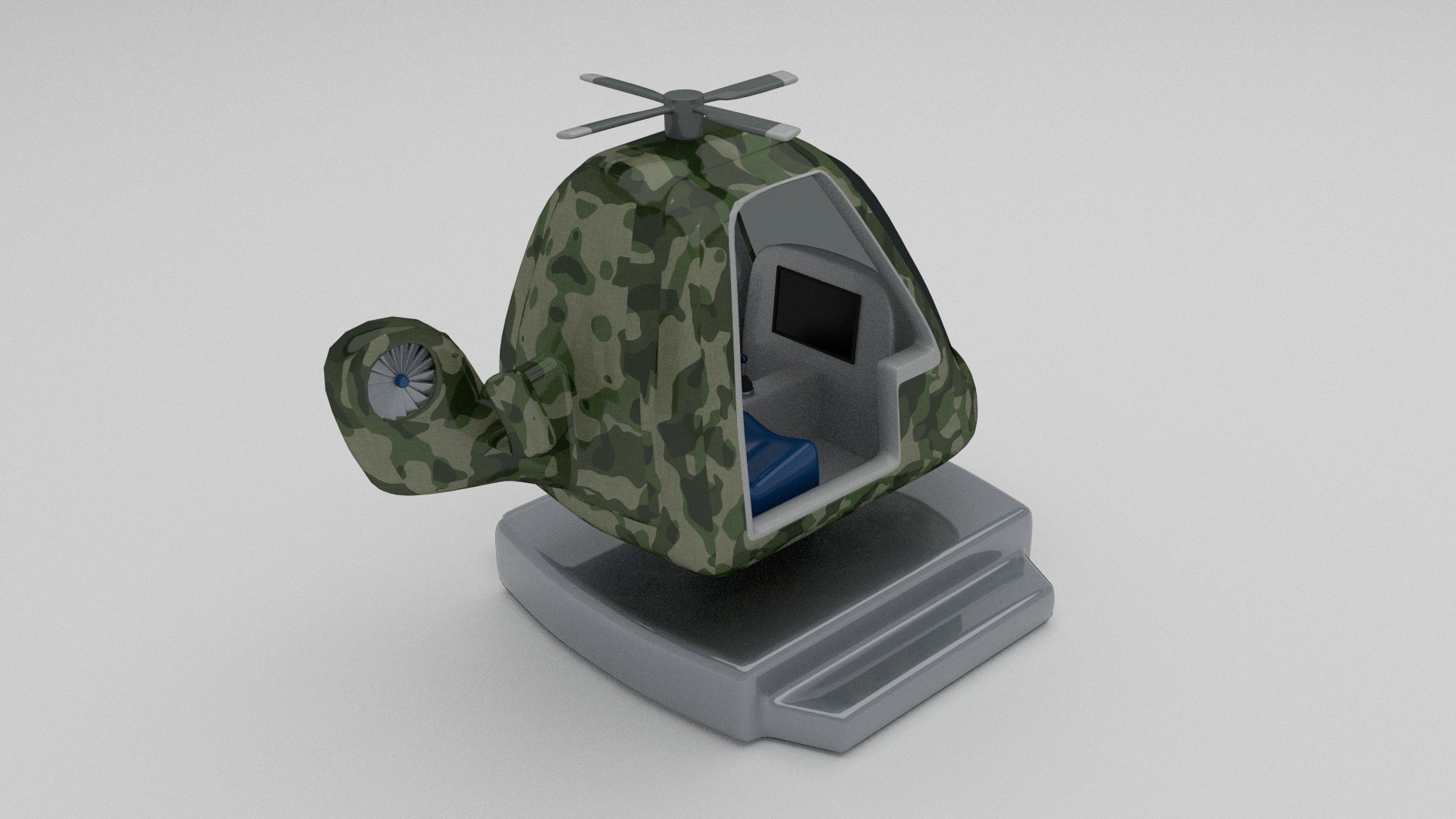Army Kiddie Ride Low-poly 3D model_1