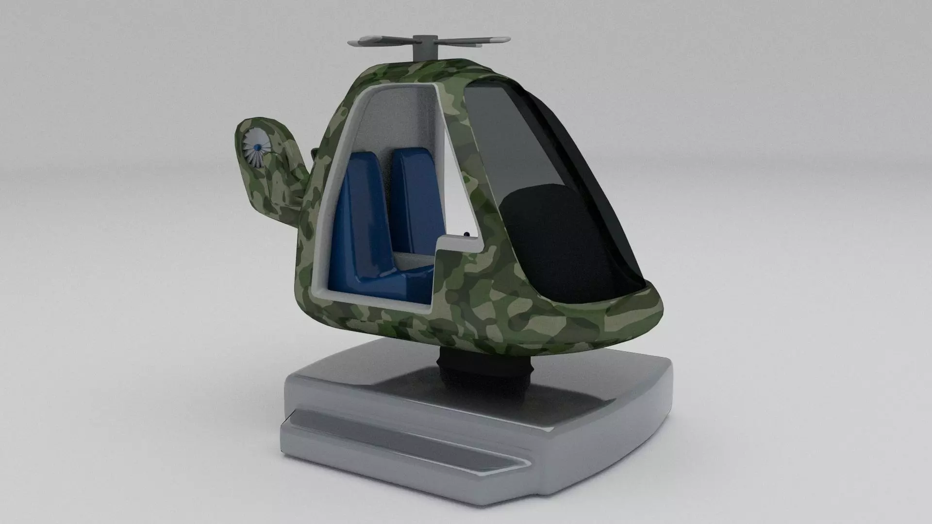 Army Kiddie Ride Low-poly 3D model_0