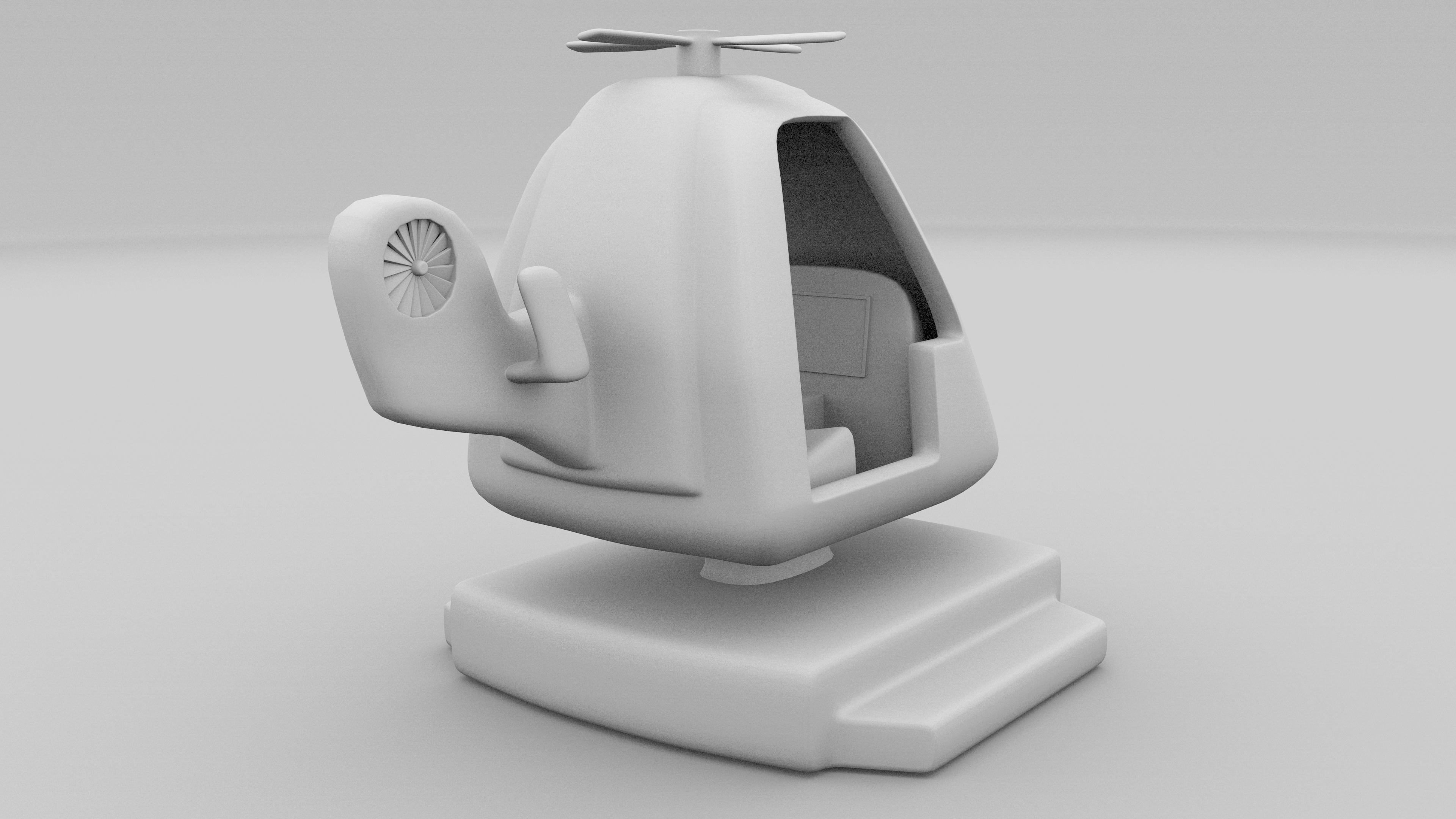 Army Kiddie Ride Low-poly 3D model_8