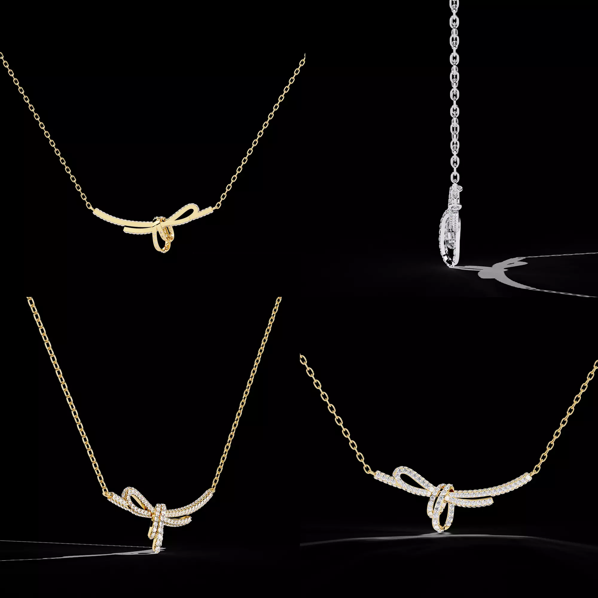 Luxury Diamond Knot Necklace CAD Design 3DM STL File 3D print model