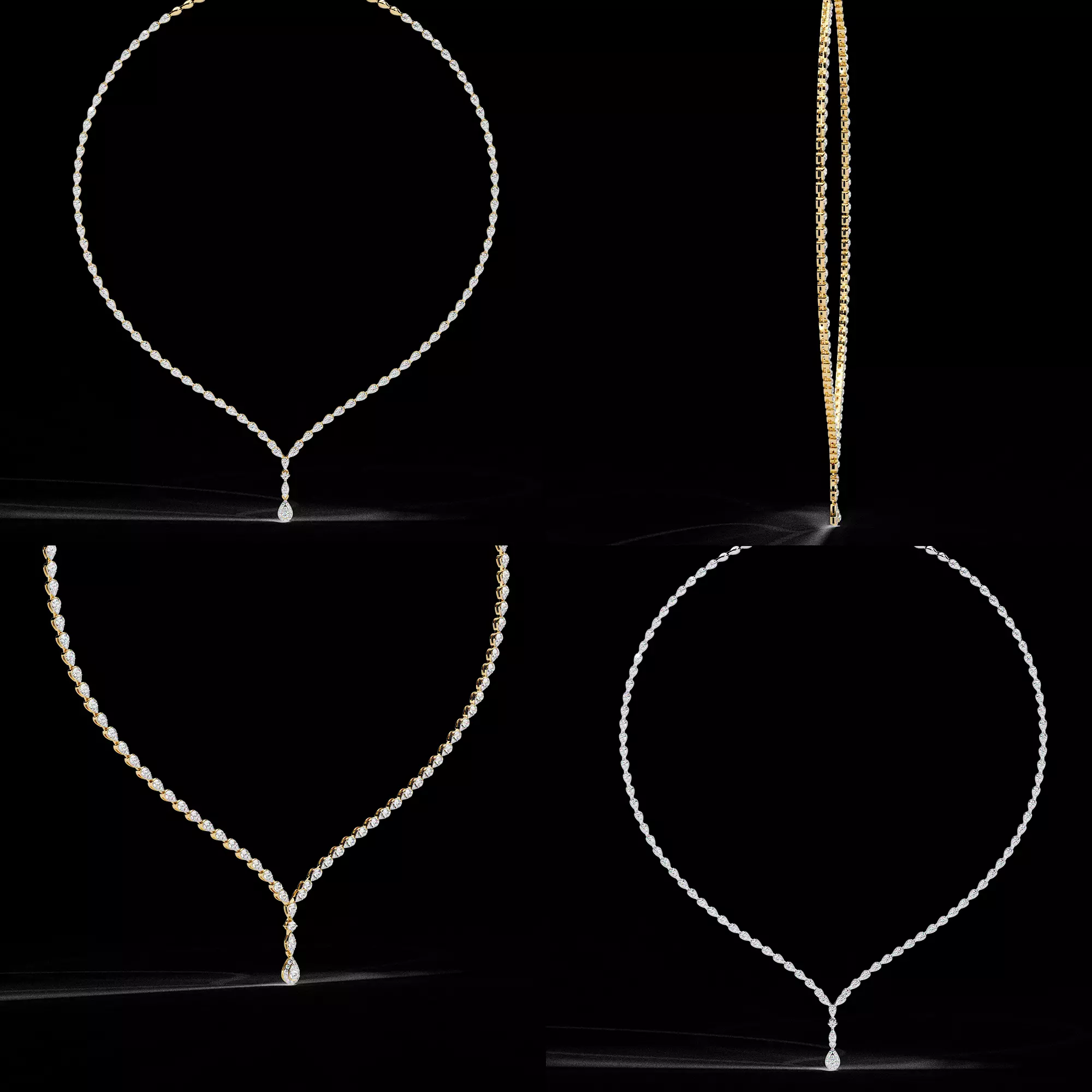 Luxury Y Style Diamond Drop Necklace CAD Design 3DM STL 3D print model