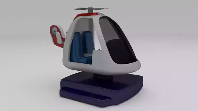 Ambulance Chopper Kiddie Ride Low-poly 3D model