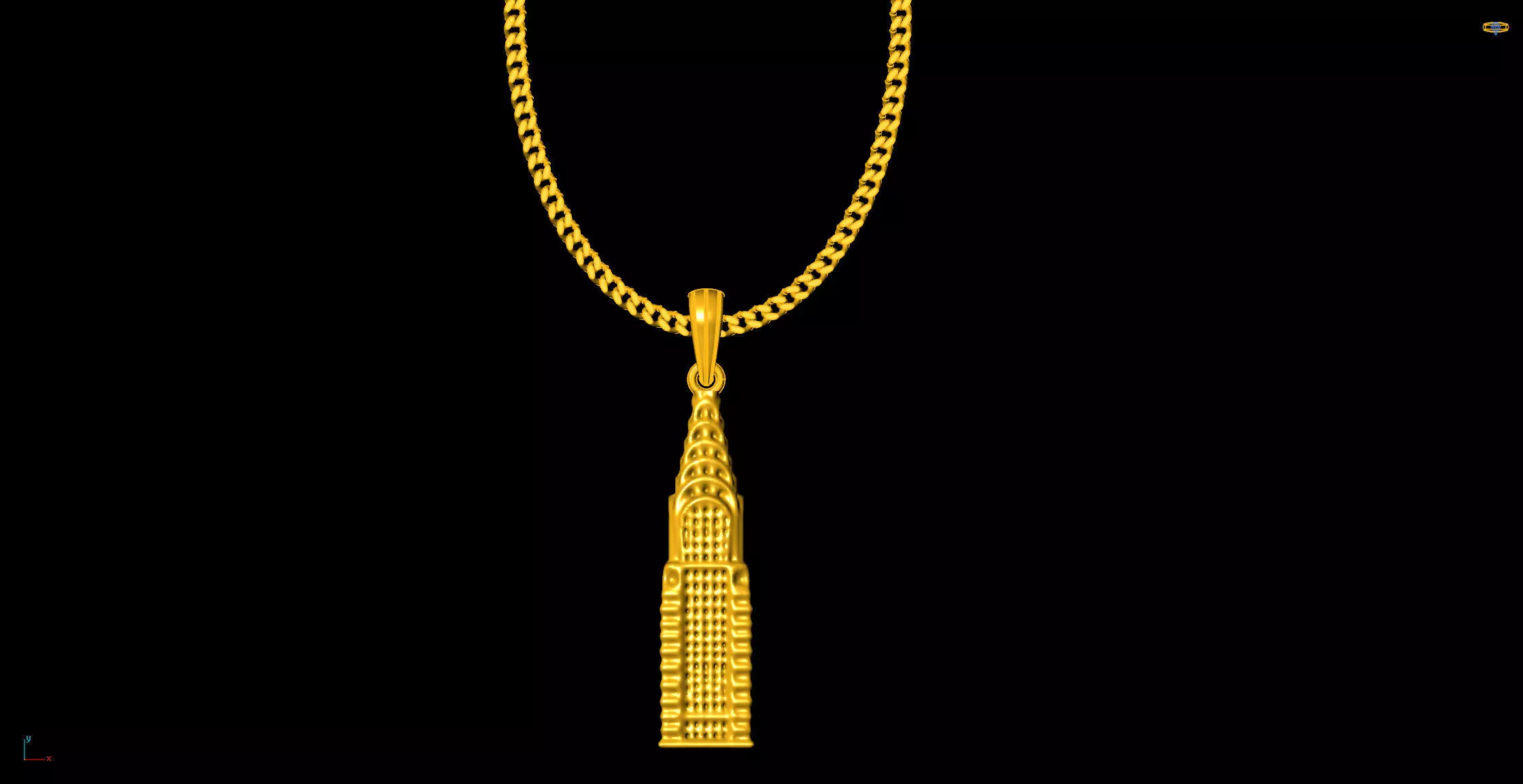 Building pendant charms - one inch pendant 3D print model