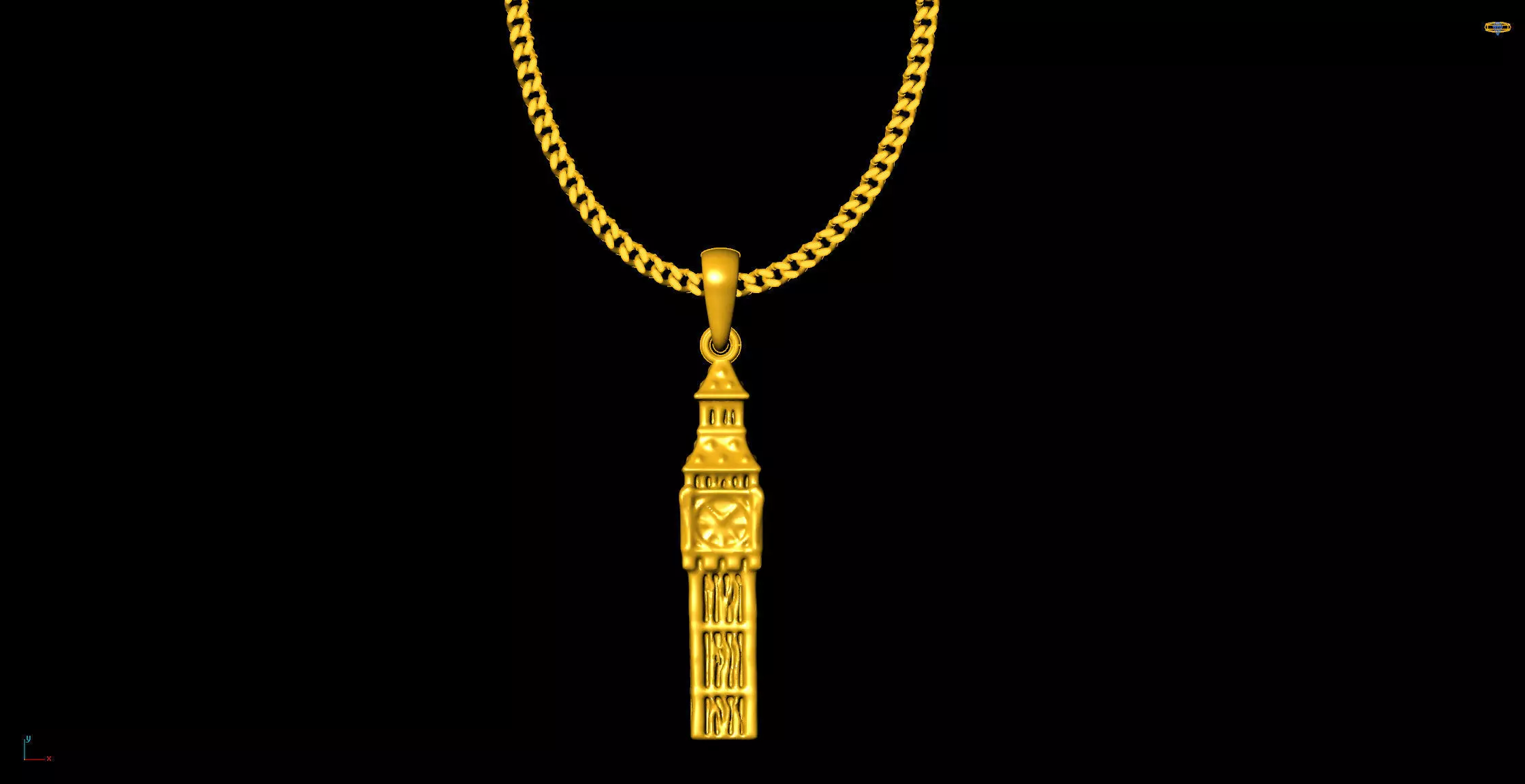 Clock tower pendant charms - one inch pendant 3D print model