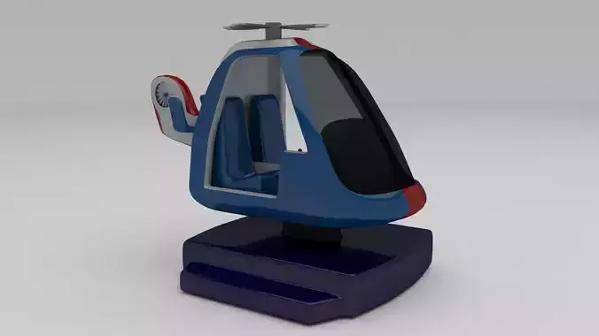 Police Chopper Kiddie Ride Low-poly 3D model