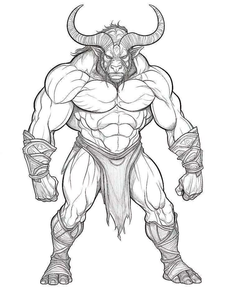 Muscular Minotaur 3d Model 3D print model