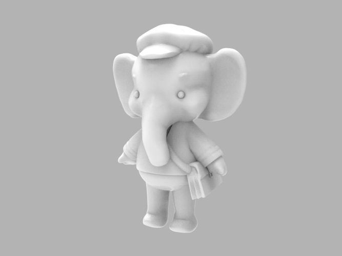 cute elephant  3D print model