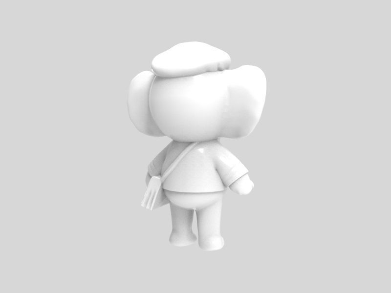 cute elephant  3D print model_1