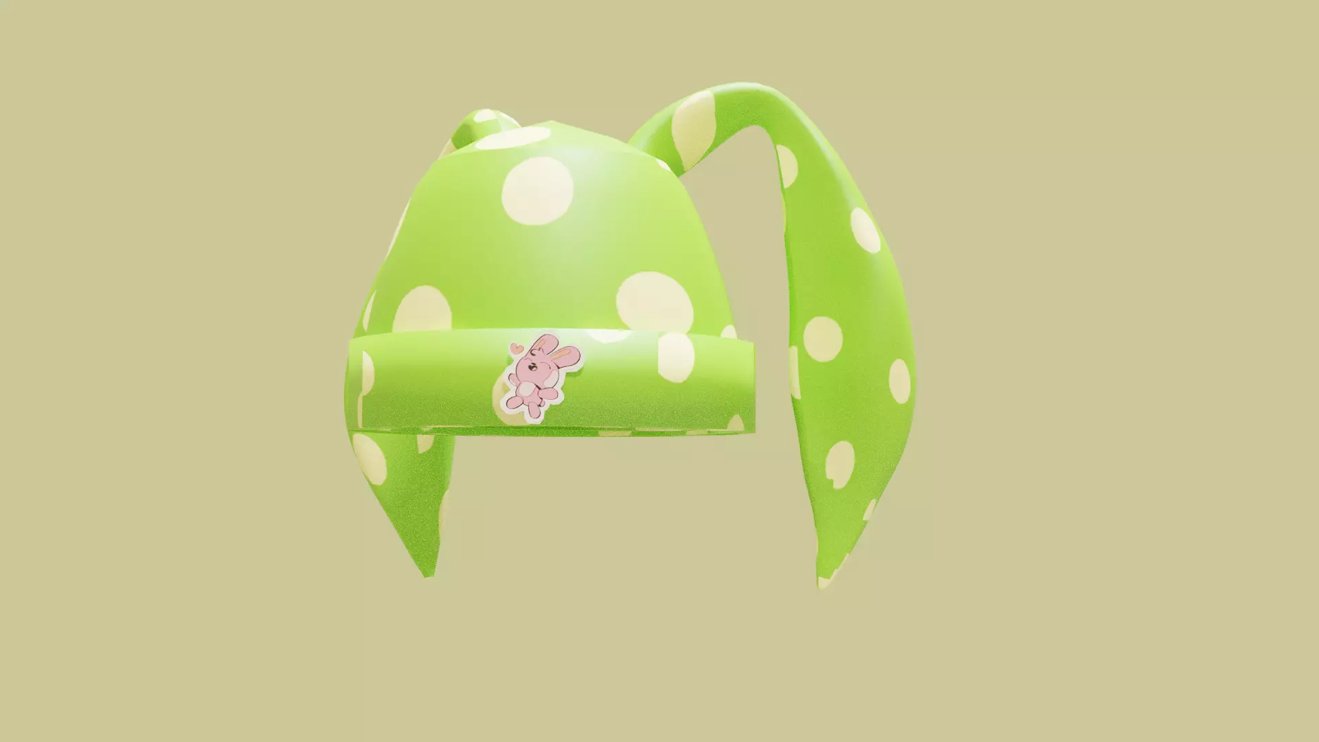 Cute Bunny Ear Beanie Hat Stylized Knit Winte 3D Model Low-poly 3D model