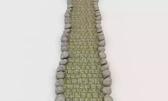 Gaming sidewalk or landscape Low-poly 3D model
