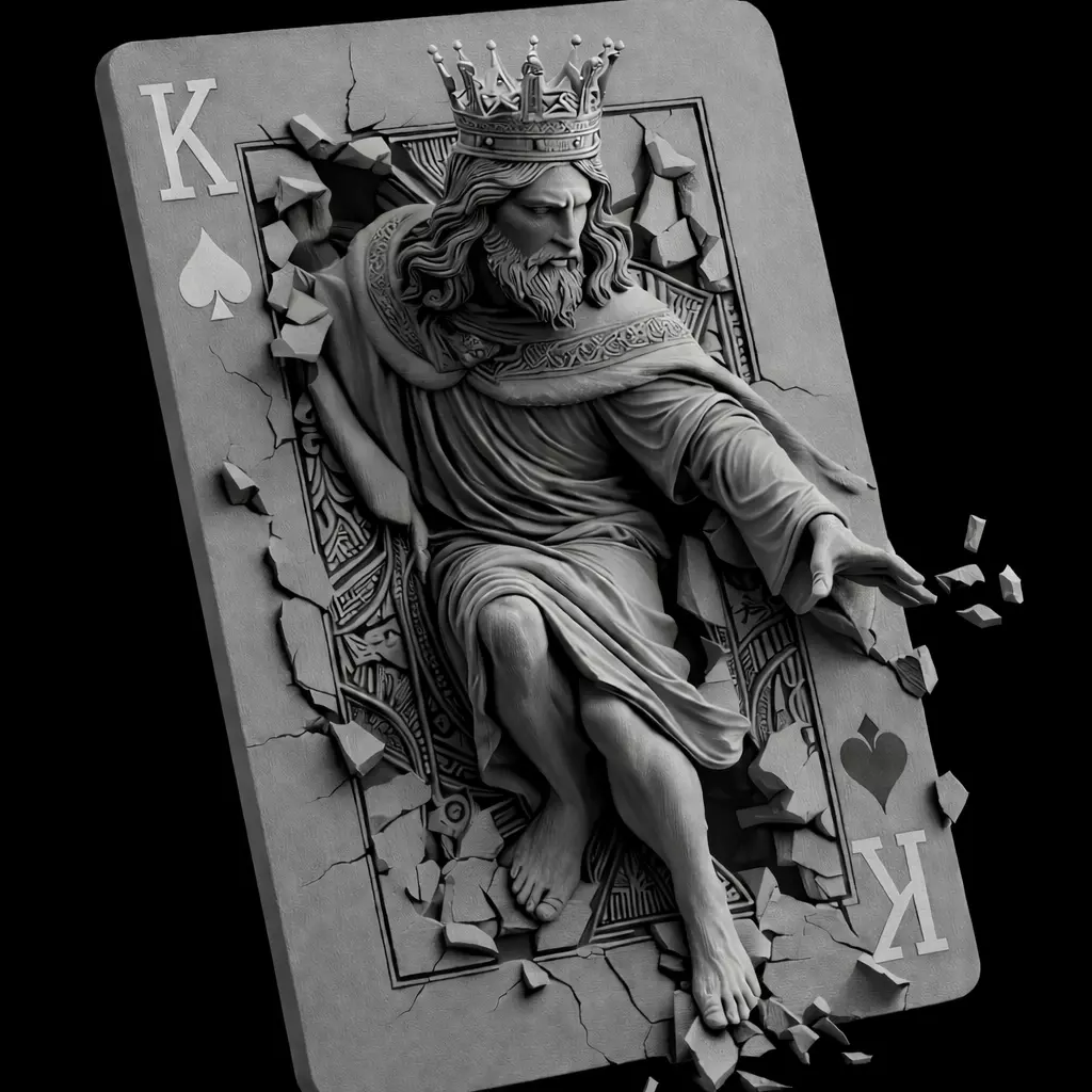 King of Spades Card Breakout High-Detail Relief printable 3D print model