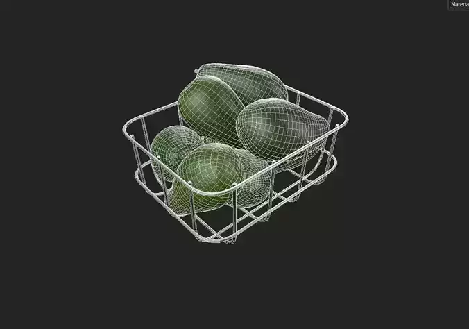 Avocado Set 03 Low-poly 3D model 2