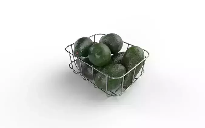 Avocado Set 03 Low-poly 3D model 6