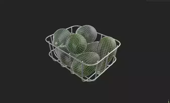 Avocado Set 03 Low-poly 3D model 7