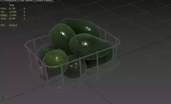 Avocado Set 03 Low-poly 3D model 3