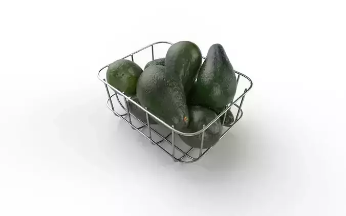 Avocado Set 03 Low-poly 3D model 4