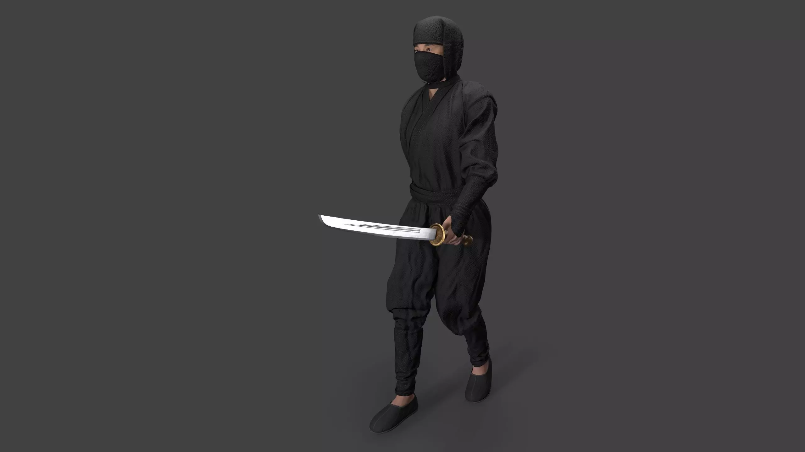 Bandit man in tracksuit Low-poly 3D model