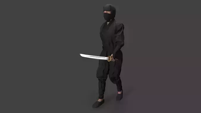 Bandit man in tracksuit Low-poly 3D model