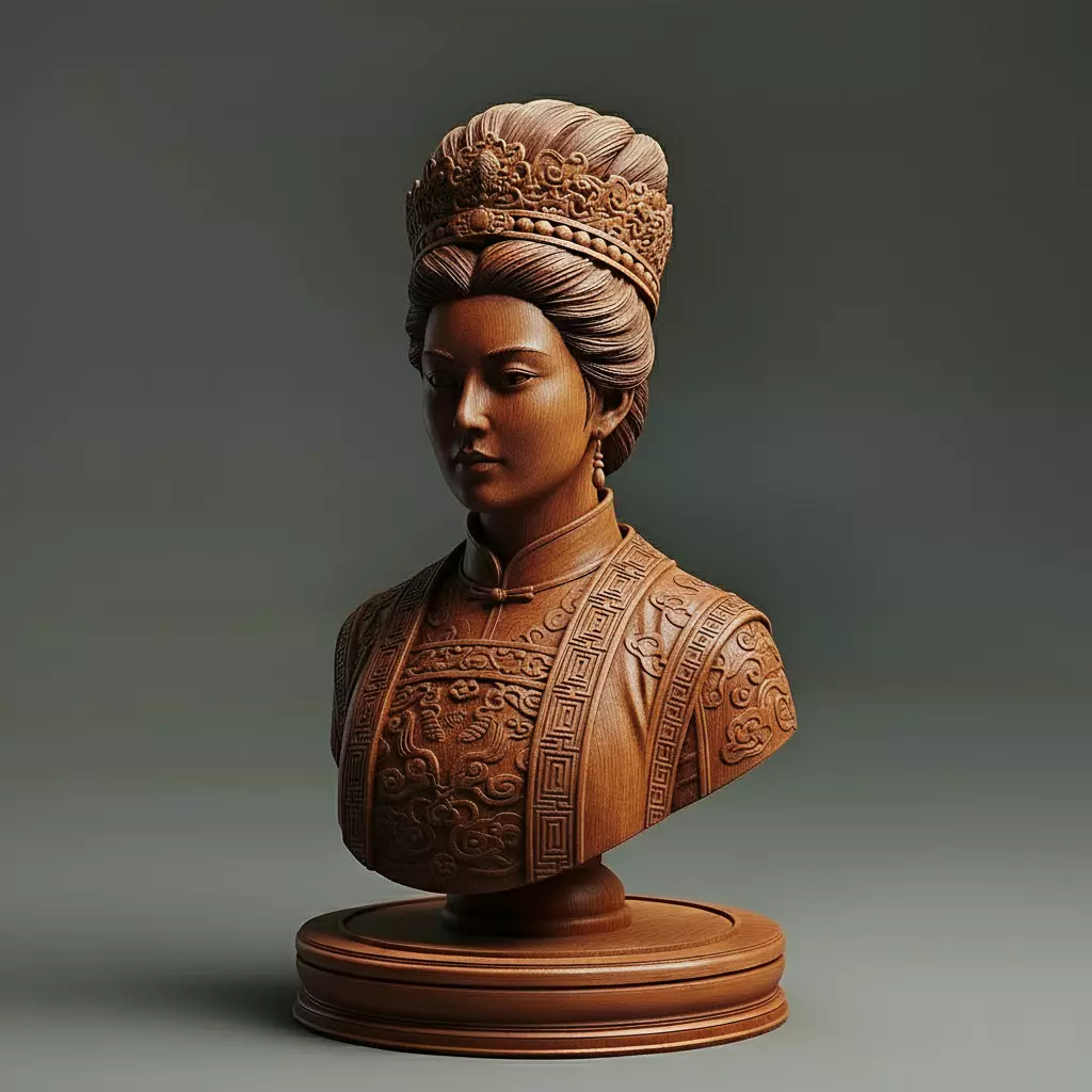 Medieval Chinese Queen Chess Piece 3D print model