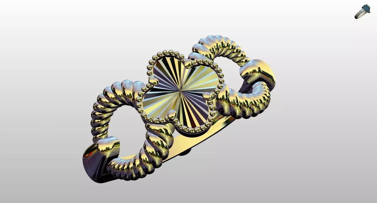 Alhambra gold ring 3D print model