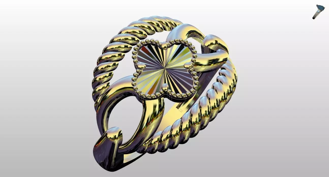 Alhambra gold ring 3D print model