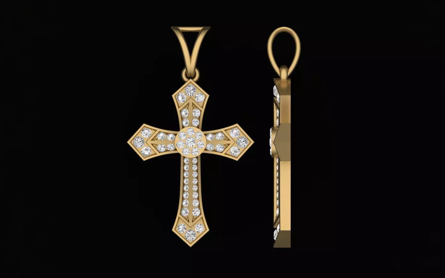 Diamond Cross Pendant 3D print model