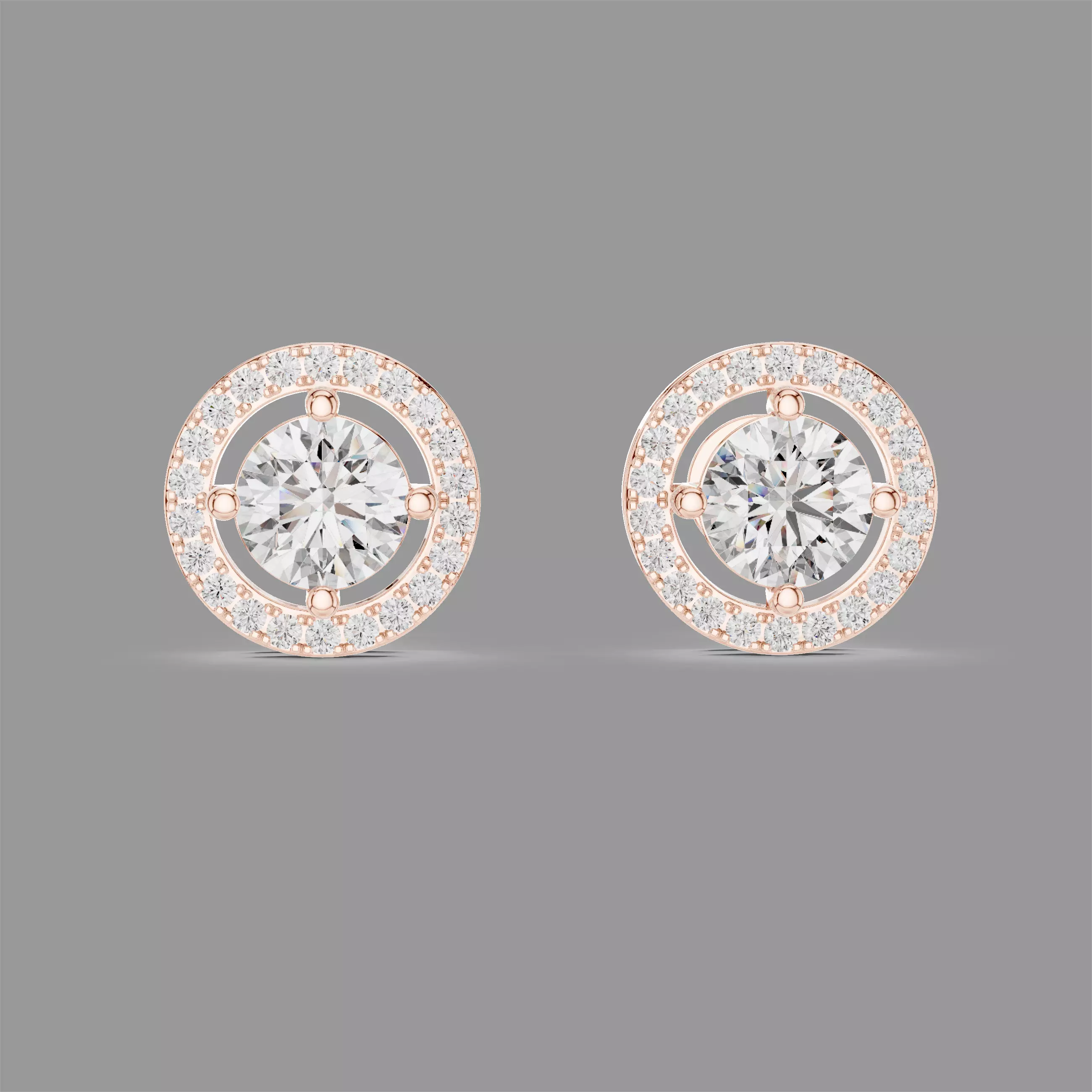 Diamond Studs Earrings 3D print model