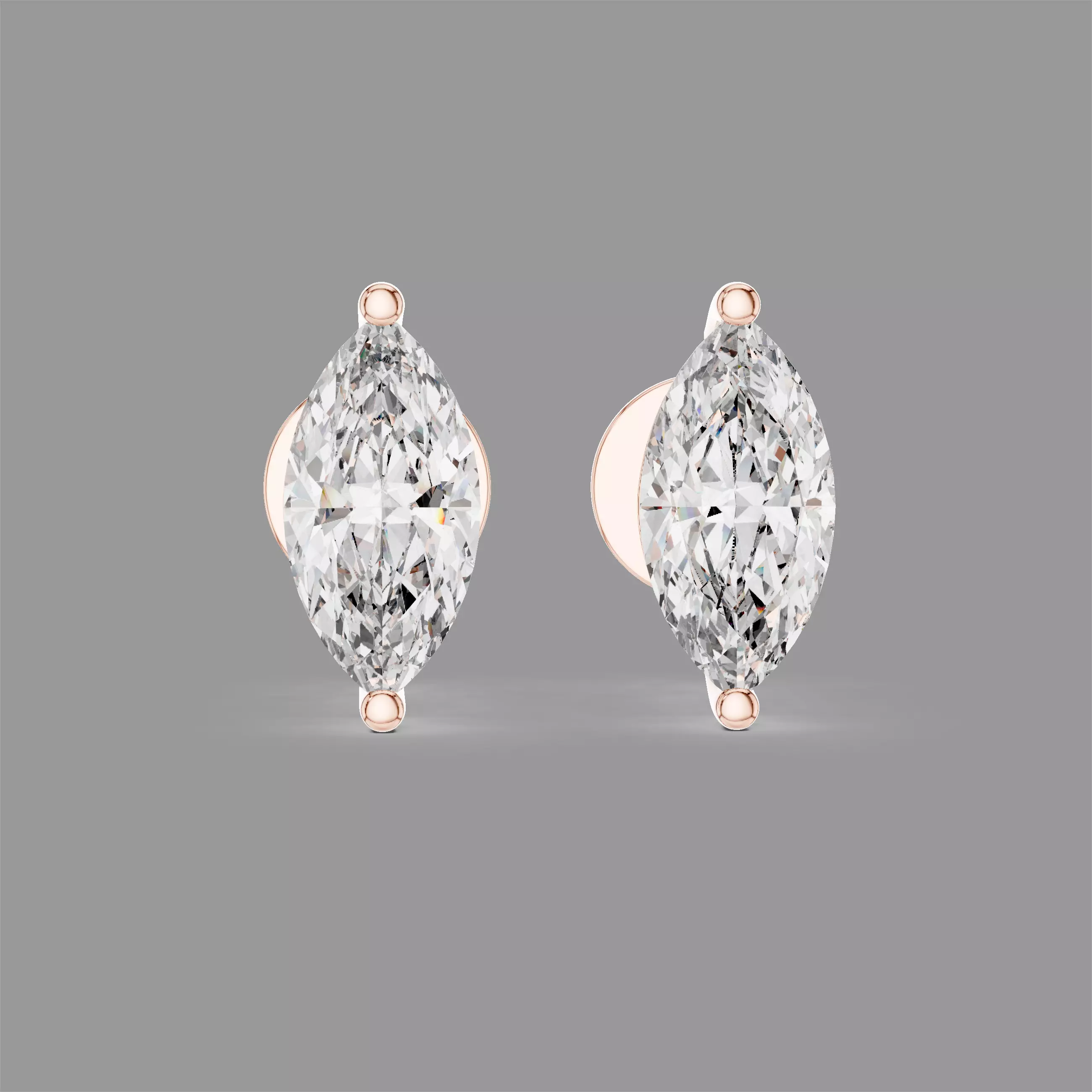 Diamond Studs Earrings 3D print model