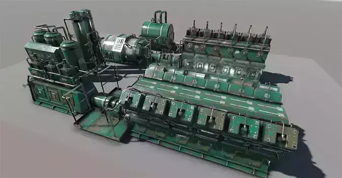 Engine room devices Low-poly 3D model
