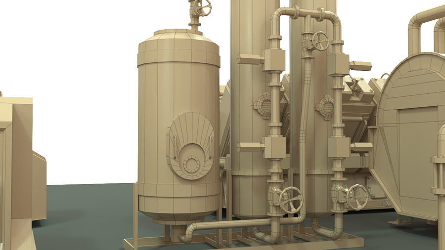 Engine room devices Low-poly 3D model_16