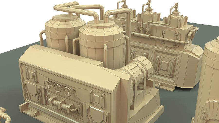 Engine room devices Low-poly 3D model_13