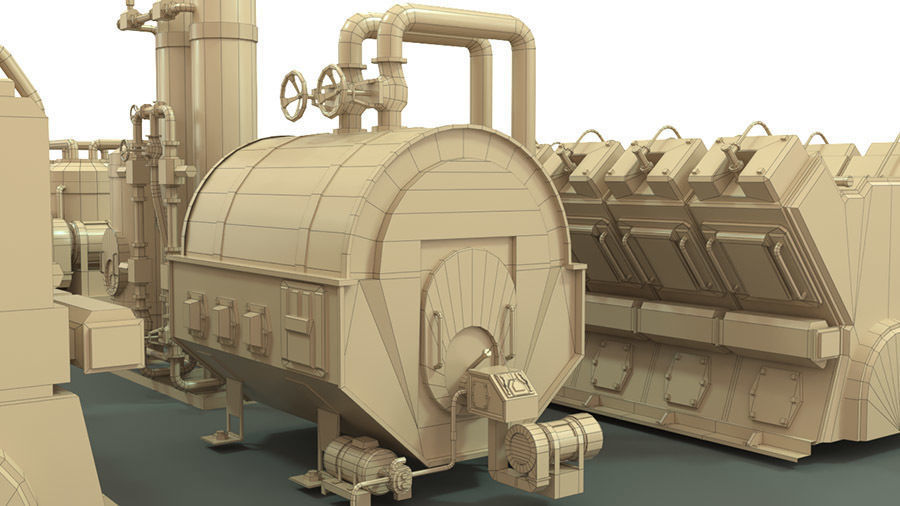 Engine room devices Low-poly 3D model_12