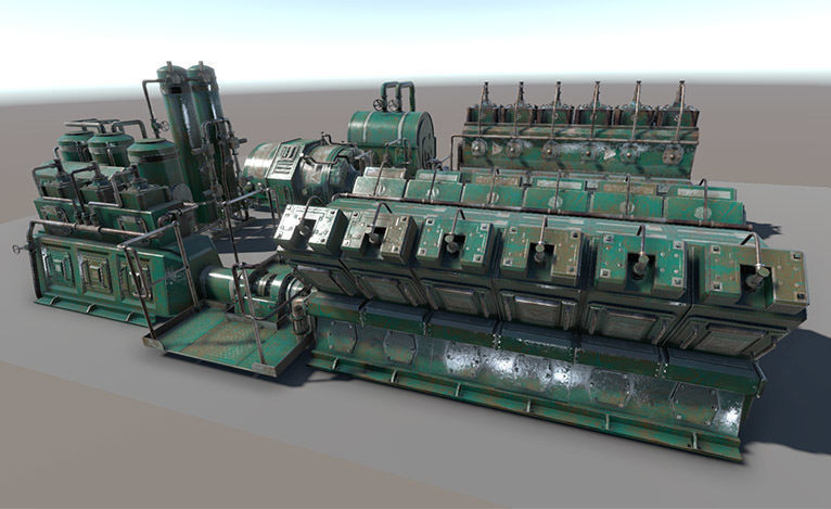 Engine room devices Low-poly 3D model_3