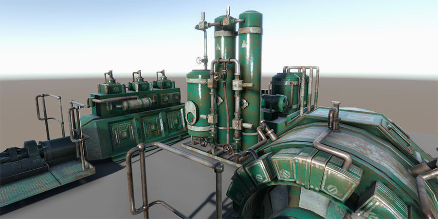 Engine room devices Low-poly 3D model_7