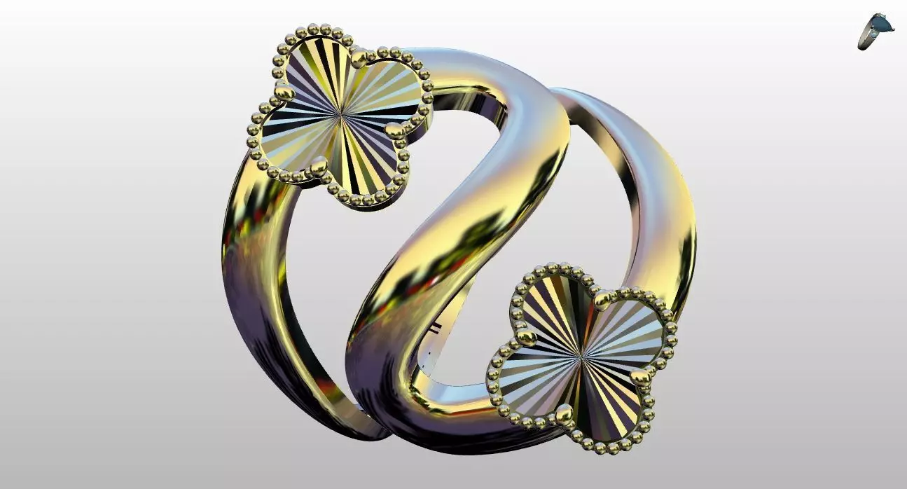 Magic Alhambra Between the Finger ring 3D print model